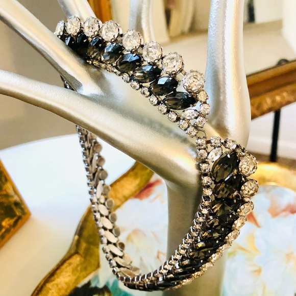 STUNNER! Vintage Crystal Rhinestone Collar Choker Necklace - Picture 7 of 17